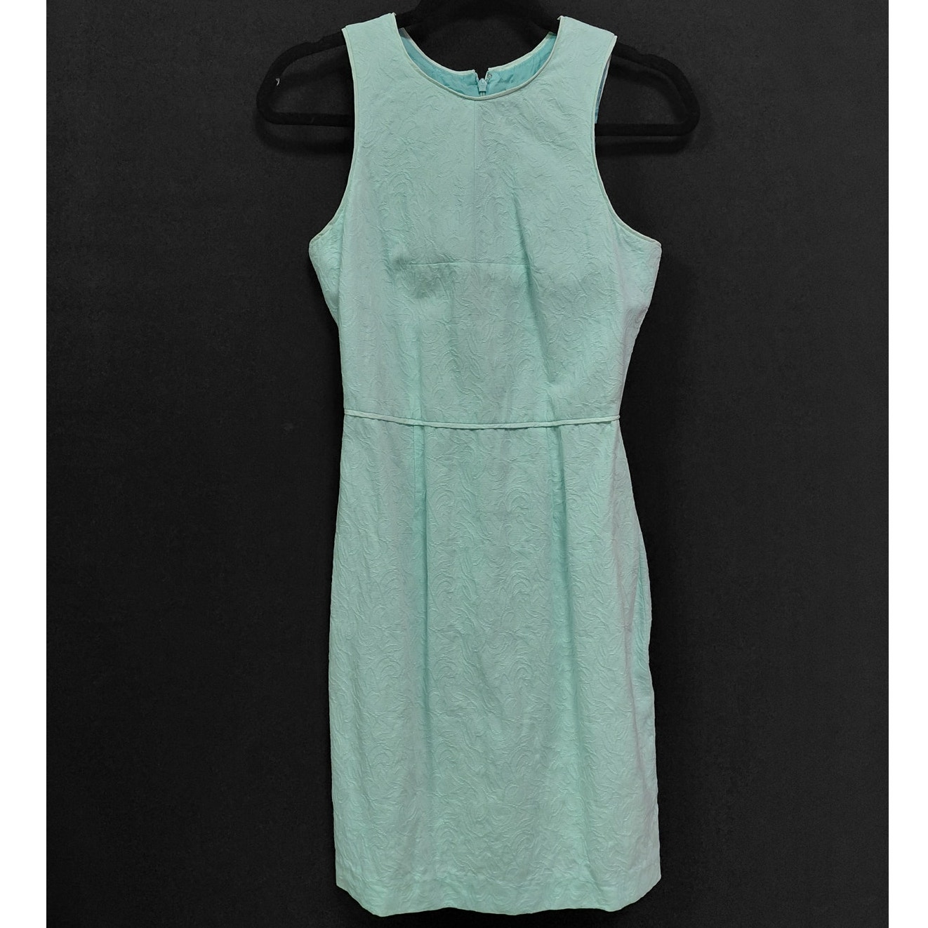 J. Crew A4898 . Crew Cotton Dress Mint Green Solid Woven Knee Length Size 00